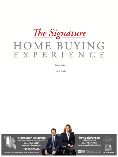 The Signature Home Buying Experience guide cover