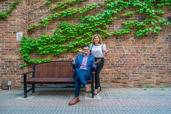 Iryna Galevska and Alexander Galevsky outdoors